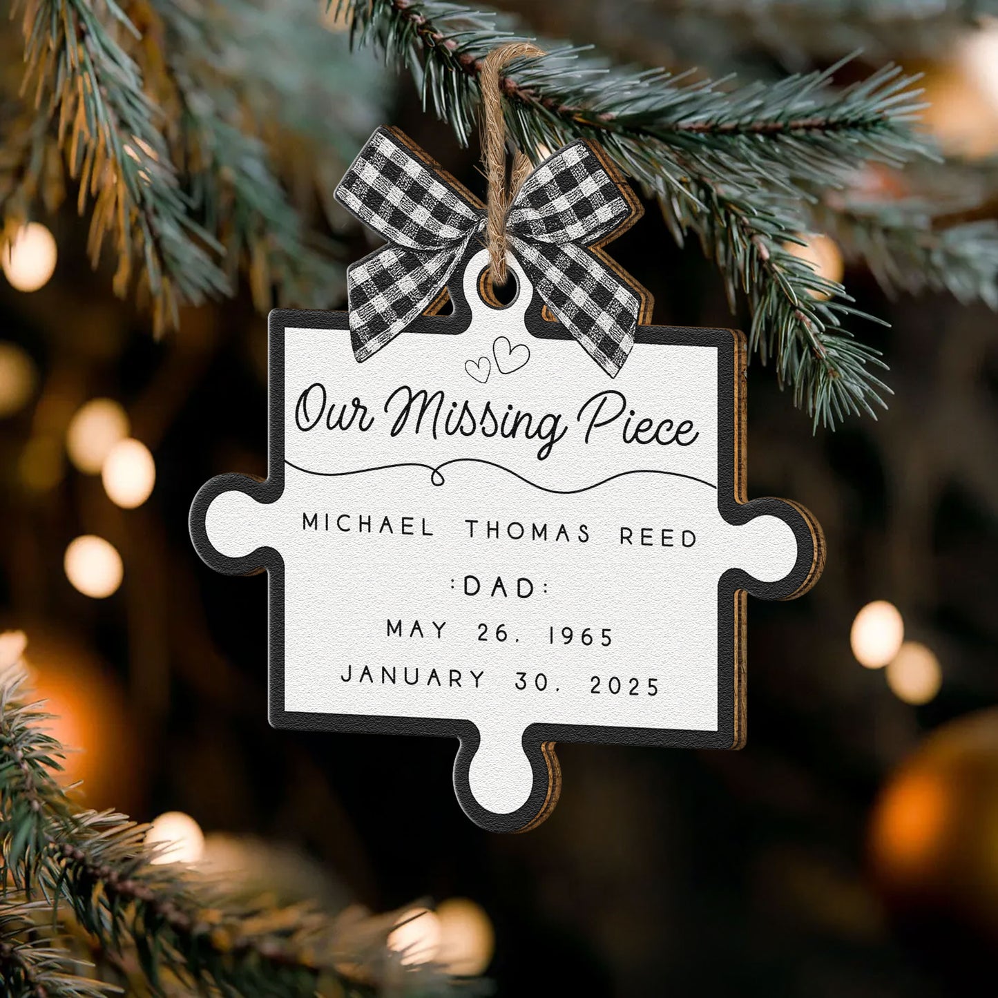 Our Missing Piece - Personalized Wooden Ornament