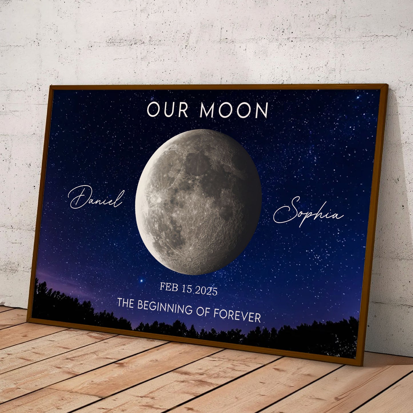 Our Moon Phase The Beginning Of Forever Anniversary Valentine's Day Gift - Personalized Poster