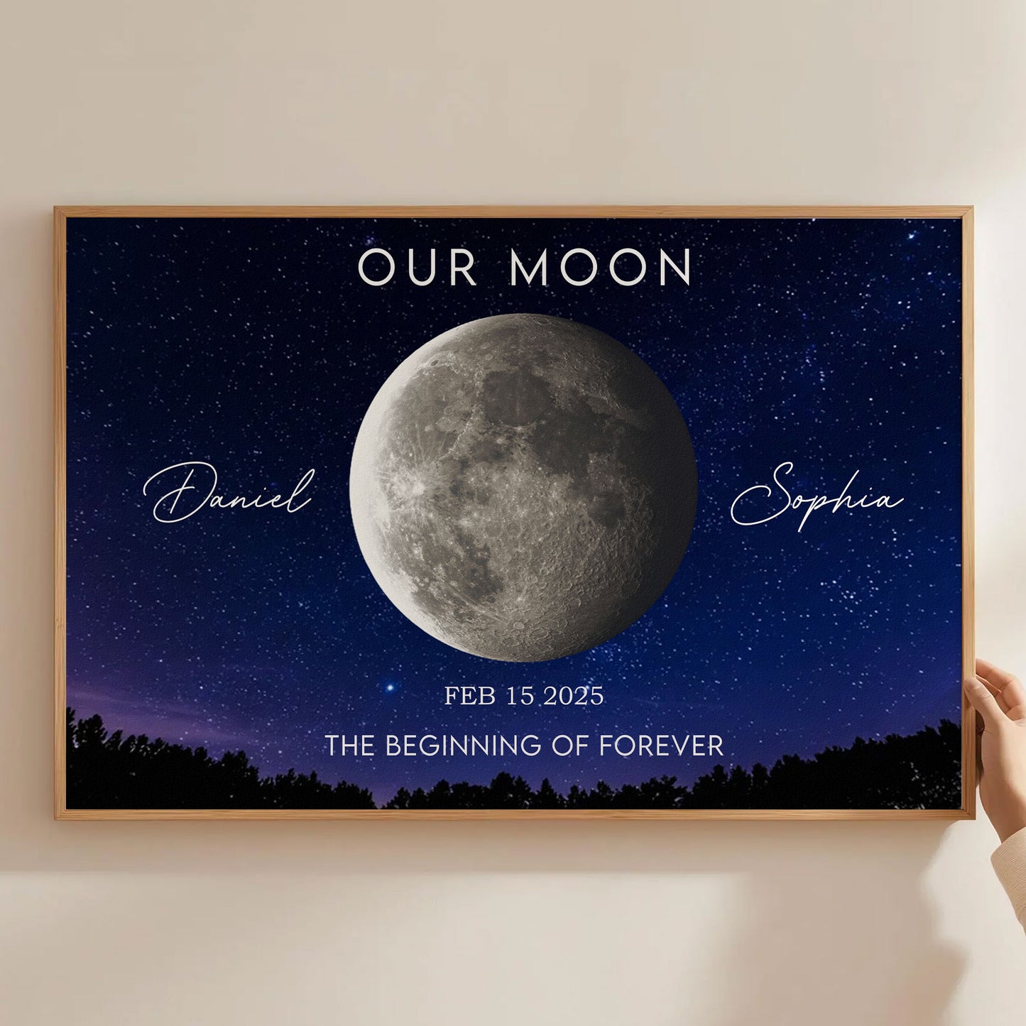 Our Moon Phase The Beginning Of Forever Anniversary Valentine's Day Gift - Personalized Poster