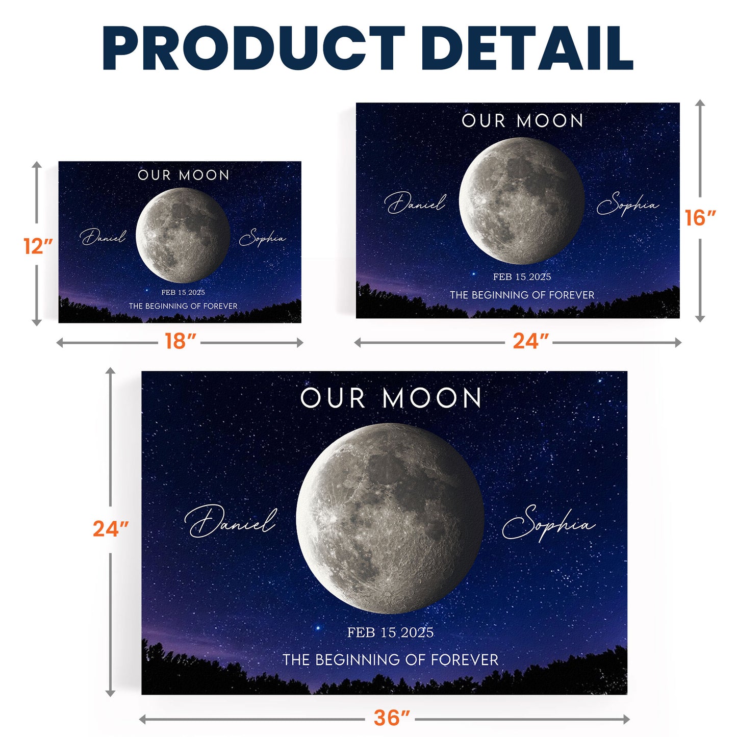 Our Moon Phase The Beginning Of Forever Anniversary Valentine's Day Gift - Personalized Poster