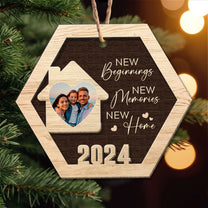 Our New Home - Personalized 2 Layers Wooden Photo Ornament