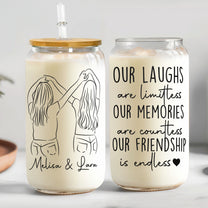 Our Laughs Are Limitless, Our Memories Are Countless - Personalized Clear Glass Cup