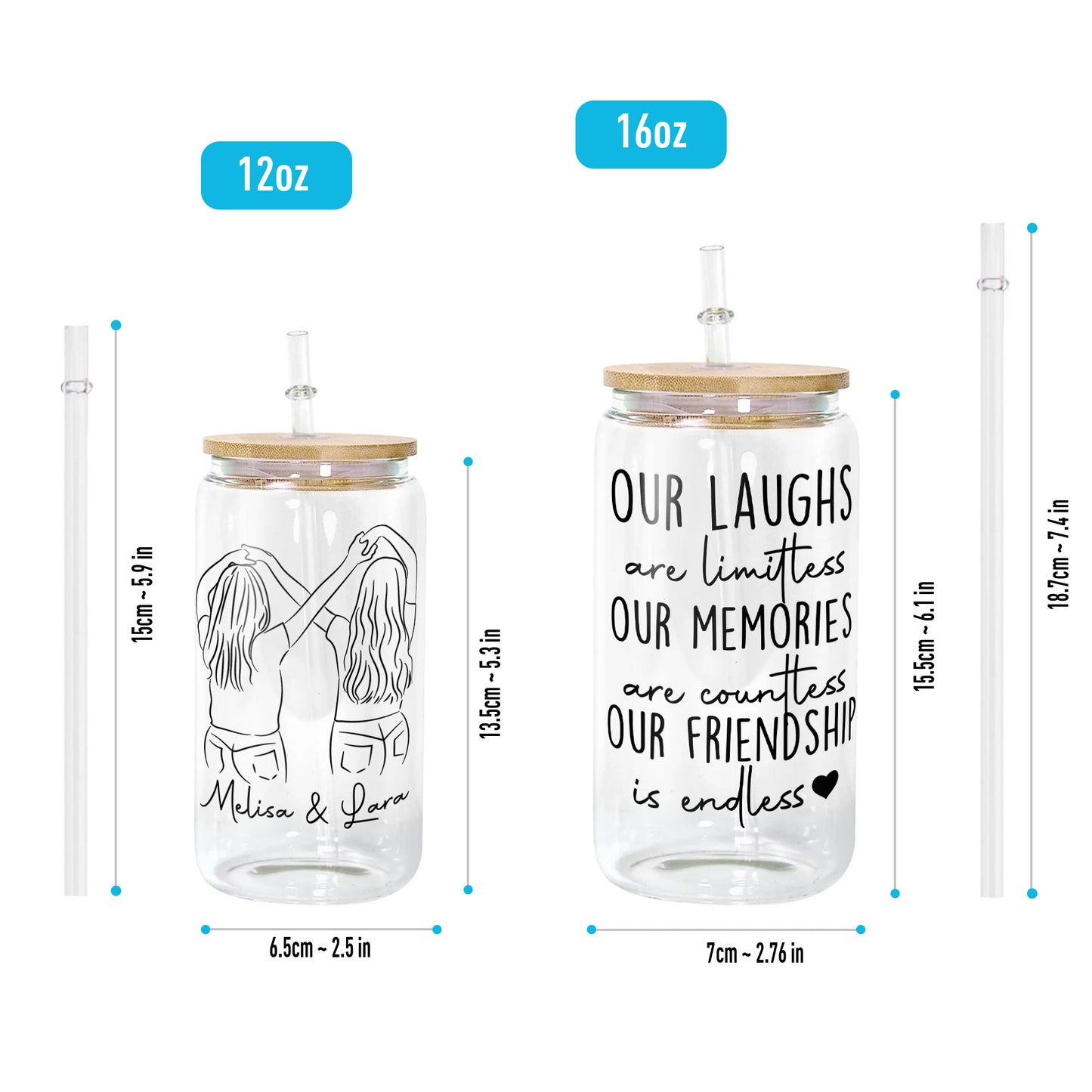 Our Laughs Are Limitless, Our Memories Are Countless - Personalized Clear Glass Cup