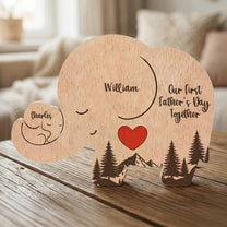 Our-1st-Father's-Day-Together-Elephant-Dad-&-Baby-Forest-Style-Personalized-Puzzle-1
