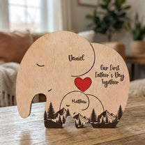 Our-1st-Father's-Day-Together-Elephant-Dad-&-Baby-Forest-Style-Personalized-Puzzle-6