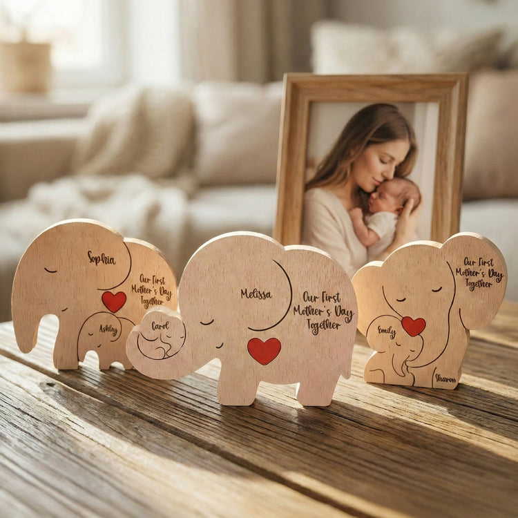 Our-1st-Mother's-Day-Together-Elephant-Mom-&-Baby-Personalized-Puzzle-0