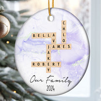 Our Family Scrabble Custom Name - Personalized Ceramic Ornament