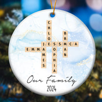 Our Family Scrabble Custom Name - Personalized Ceramic Ornament