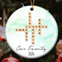 Our Family Scrabble Custom Name - Personalized Ceramic Ornament