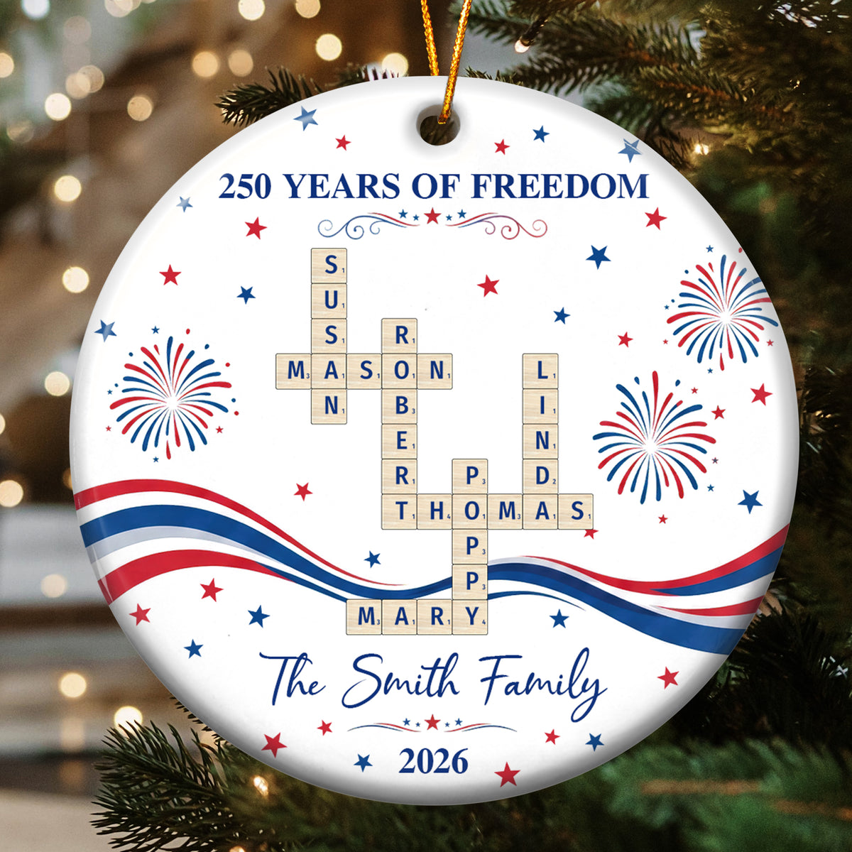 Our-Family-Scrabble-America-250Th-Gifts-For-Mom,-Dad,-Family--Personalized-Ornament2