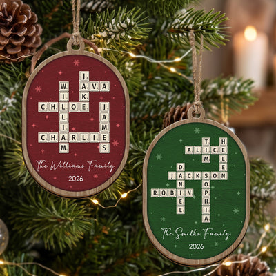 Our Family Scrabble New Ver - Personalized Ornament