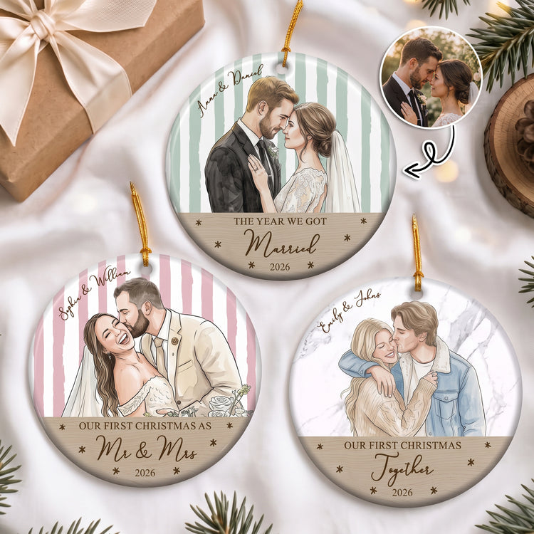 Our-First-Christmas-As-Mr-&-Mrs-Custom-Newlywed-Couple-Photo-Personalized-Ornament