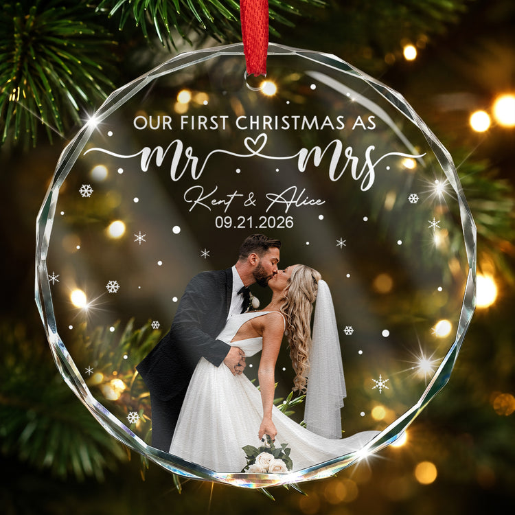Our-First-Christmas-As-Mr-&-Mrs-Custom-Newlywed-Couple-Photo-Personalized-Ornament-1