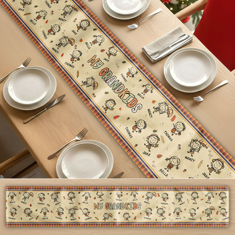 Our-Grandkids-Doodle-Fall-Vibe-Personalized-Table-Runner-5