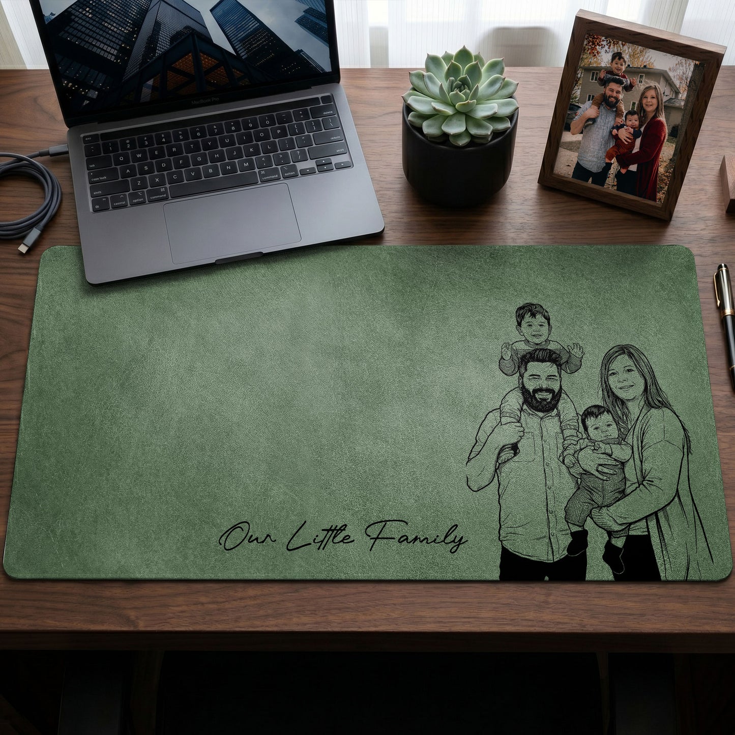 Our-Little-Family-Sketch-Line-Art-Personalized-Desk-Mat-2