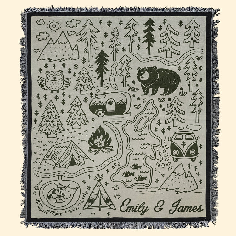 Outdoorsy-Couple-Gift-For-Nature-Lover,-Campers-Personalized-Blanket-1
