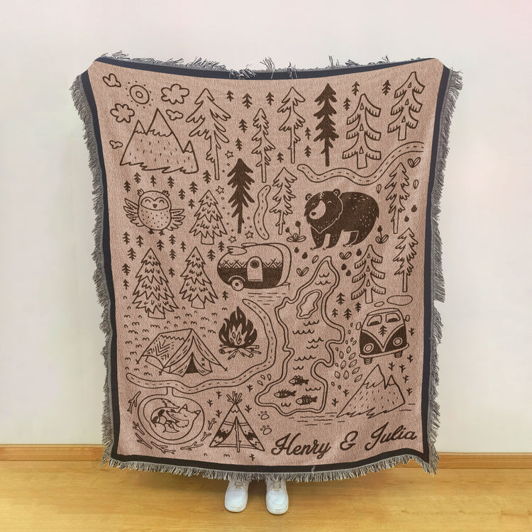 Outdoorsy-Couple-Gift-For-Nature-Lover,-Campers-Personalized-Blanket-6