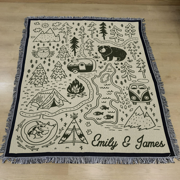 Outdoorsy-Couple-Gift-For-Nature-Lover,-Campers-Personalized-Blanket-7