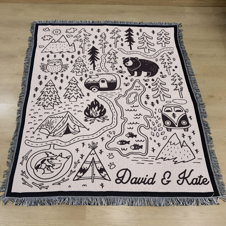Outdoorsy-Couple-Gift-For-Nature-Lover,-Campers-Personalized-Blanket-9