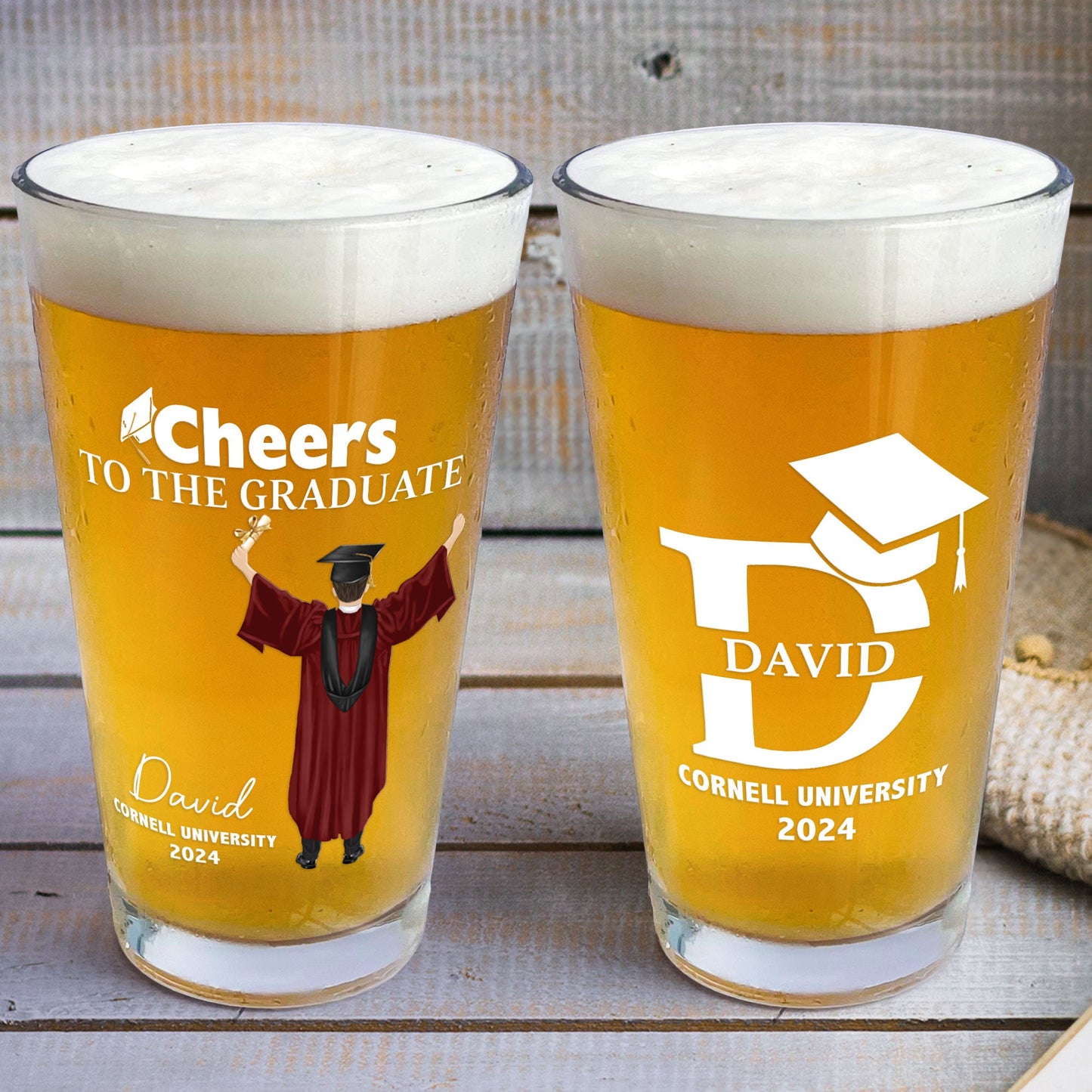 Pairs Well With Graduating - Personalized Beer Glass