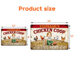 Pampered Chickens Live Here - Personalized Metal Sign - Chicken Coop Decoration, Funny Chicken, Farmhouse Decorations Gift For Chicken Lovers, Farmer