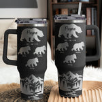 Papa Bear Gift For Grandpa, Daddy - Personalized 40oz Tumbler