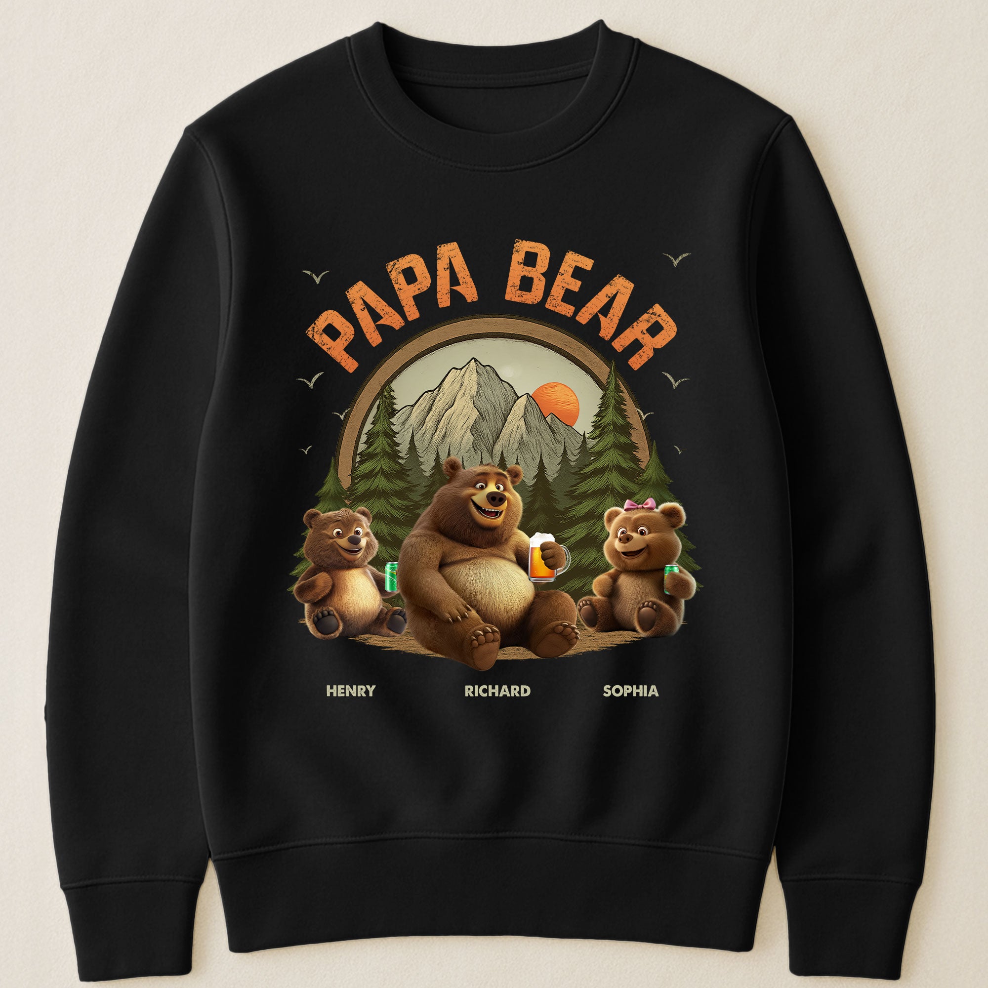 Papa Bear - New Style - Personalized Shirt