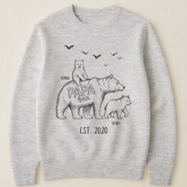 Papa Bear Sketch Art Custom Father’s Day Gift For Dad, Husband, Grandpa - Personalized Shirt