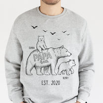 Papa Bear Sketch Art Custom Father’s Day Gift For Dad, Husband, Grandpa - Personalized Shirt