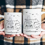 Papa Bear Sketch Art Father’s Day Gift For Dad, Husband, Grandpa - Personalized Mug