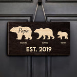 Papa Bear - Vintage Style - Personalized Wood Sign