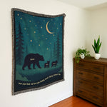 Papa Bear We Love You Bearly Much - Personalized Woven Blanket