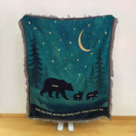 Papa Bear We Love You Bearly Much - Personalized Woven Blanket