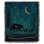 Papa Bear We Love You Bearly Much - Personalized Woven Blanket