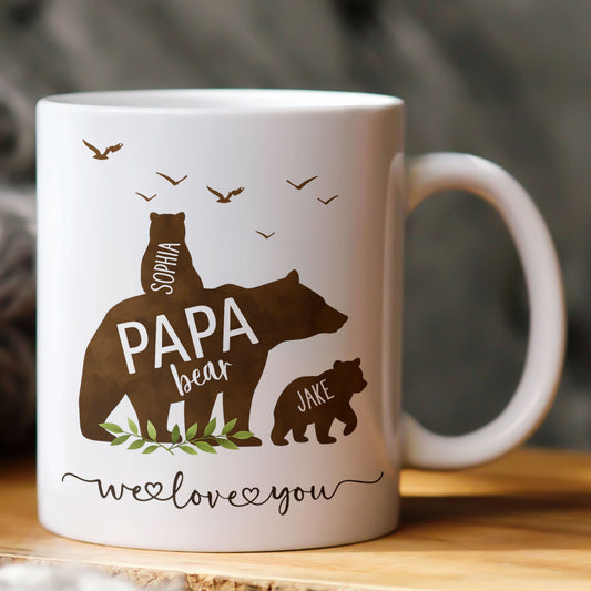 Papa Bear We Love You - Personalized Mug