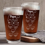 Papa Beer Funny Gift For Dad - Personalized Beer Glass