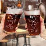 Papa Beer Funny Gift For Dad - Personalized Beer Glass
