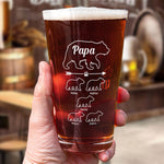 Papa Beer Funny Gift For Dad - Personalized Beer Glass