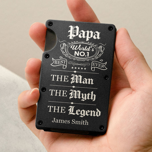 Papa No1 The Man The Myth The Legend - Personalized Metal Wallet