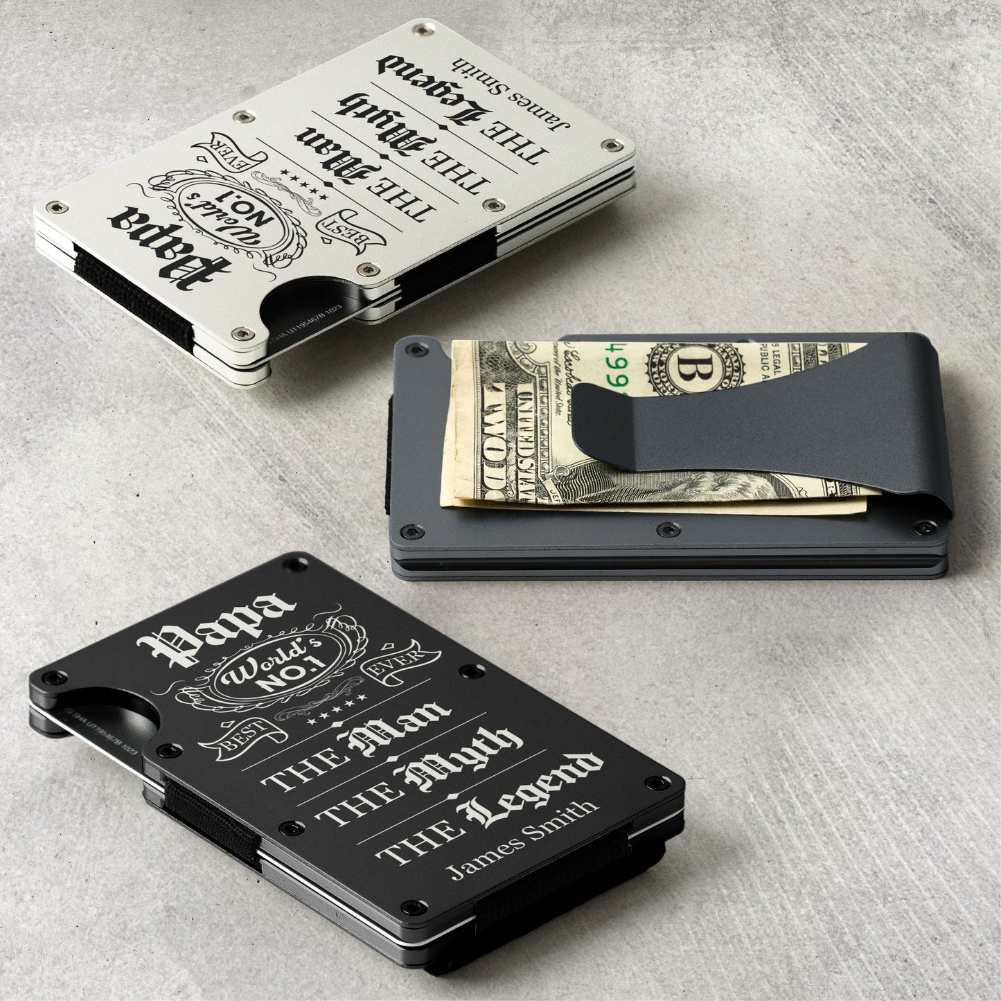 Papa No1 The Man The Myth The Legend - Personalized Metal Wallet