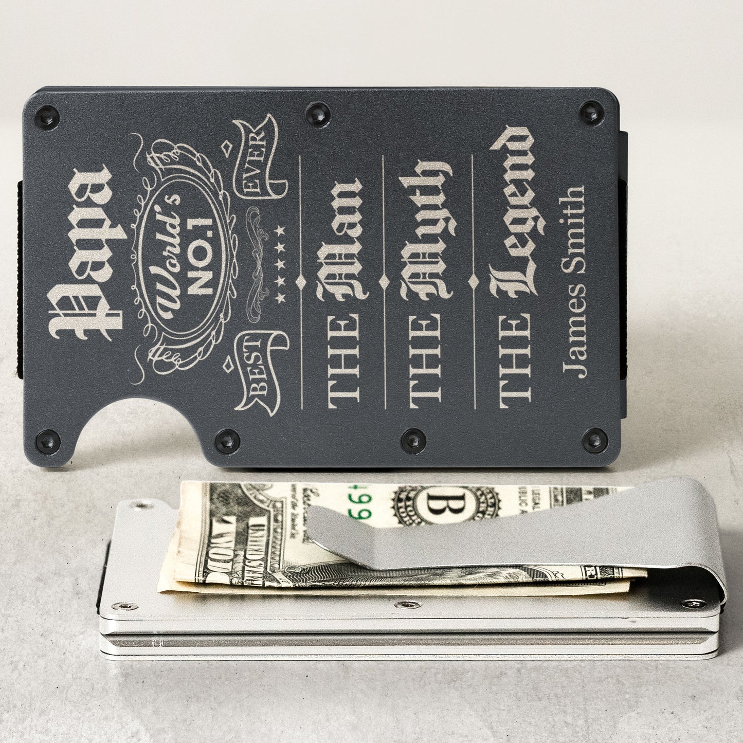 Papa No1 The Man The Myth The Legend - Personalized Metal Wallet