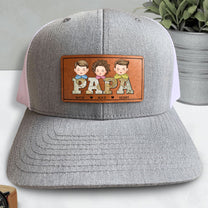 Papa - Personalized Leather Patch Hat