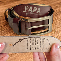 Papa The Man. The Myth. The Legend - Personalized Engraved Leather Belt