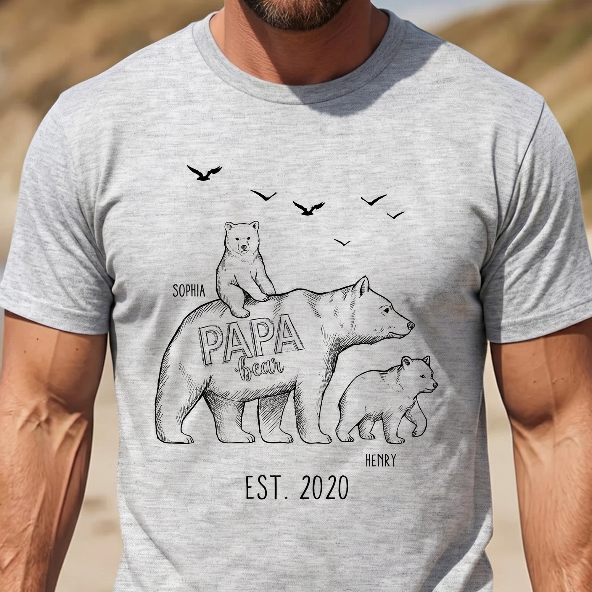 Papa_Bear_Sketch_Art_Custom_Father_s_Day_Gift_For_Dad_Husband_Grandpa_Personalized_Shirt_1