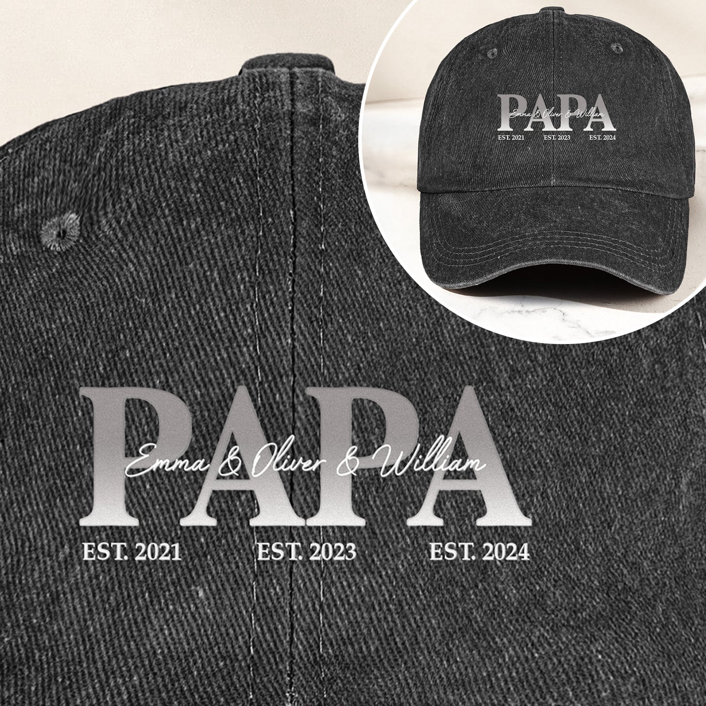 Papa,-Daddy,-Dad-Father's-Day-Gift-With-Kids'-Names-Personalized-Cap-1