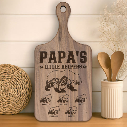 Papa's Little Helpers - Personalized Paddle Cutting Board