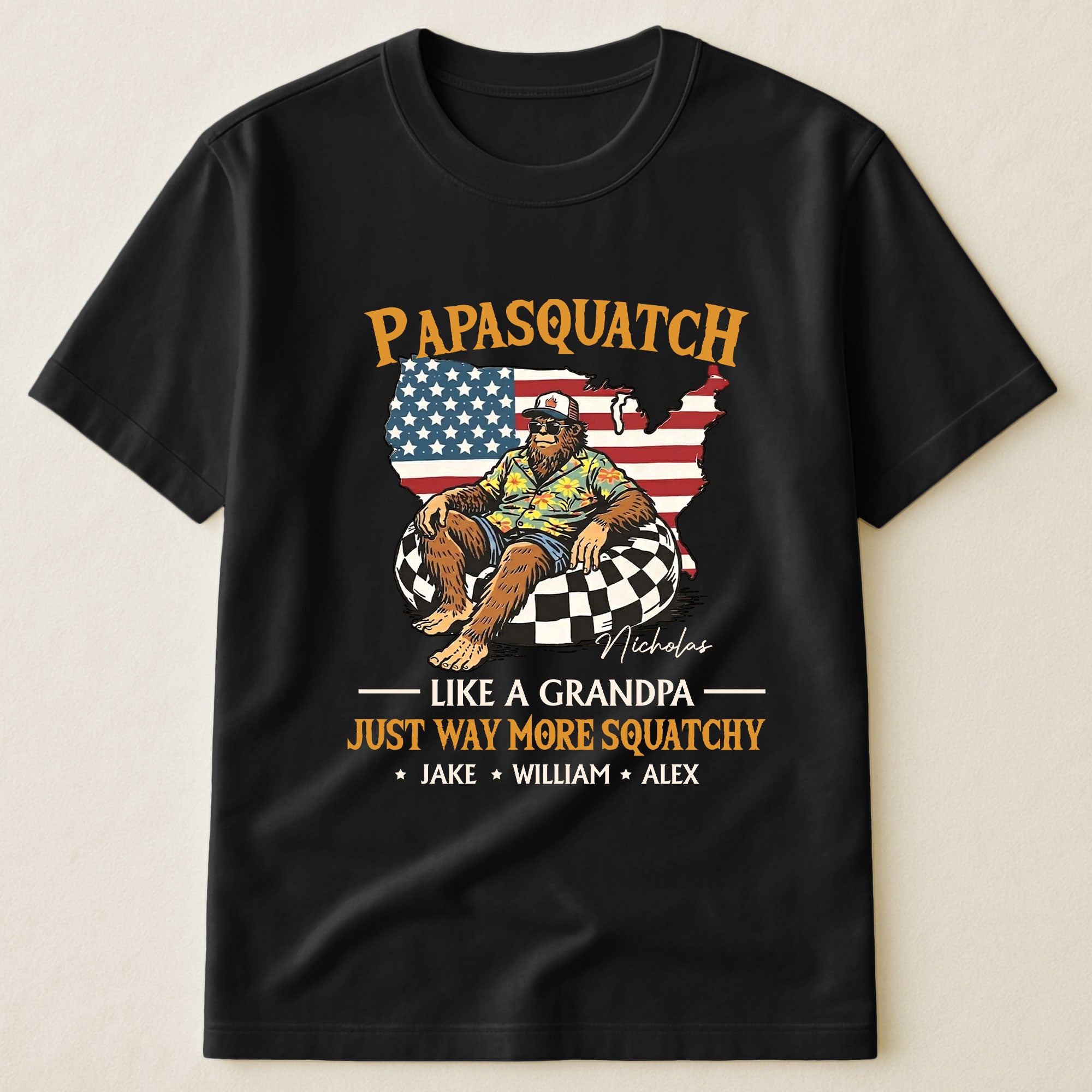 Papasquatch Just Way More Squatchy 4th Of July Funny Gift For Dad - Personalized Shirt