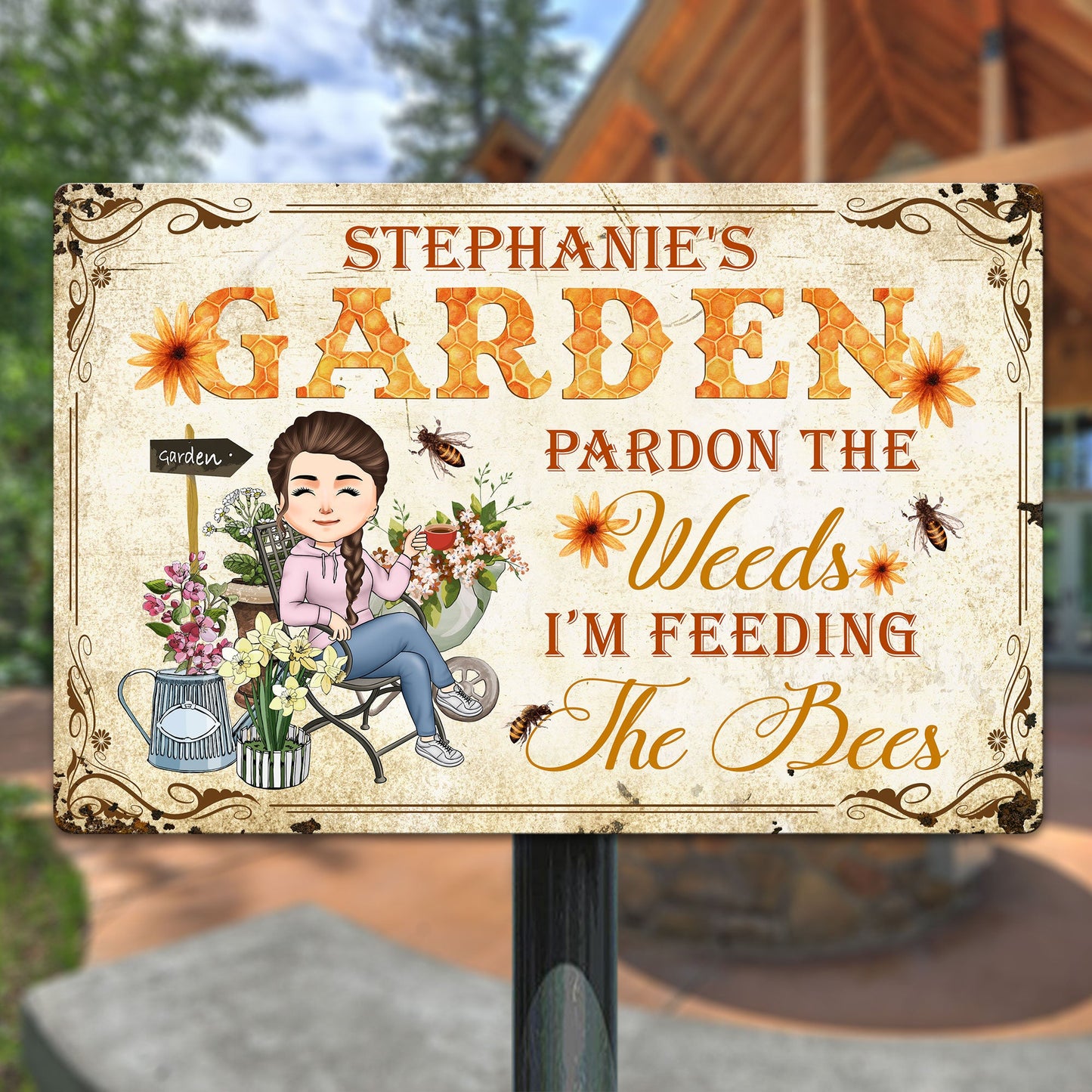 Pardon The Weeds - Personalized Metal Sign