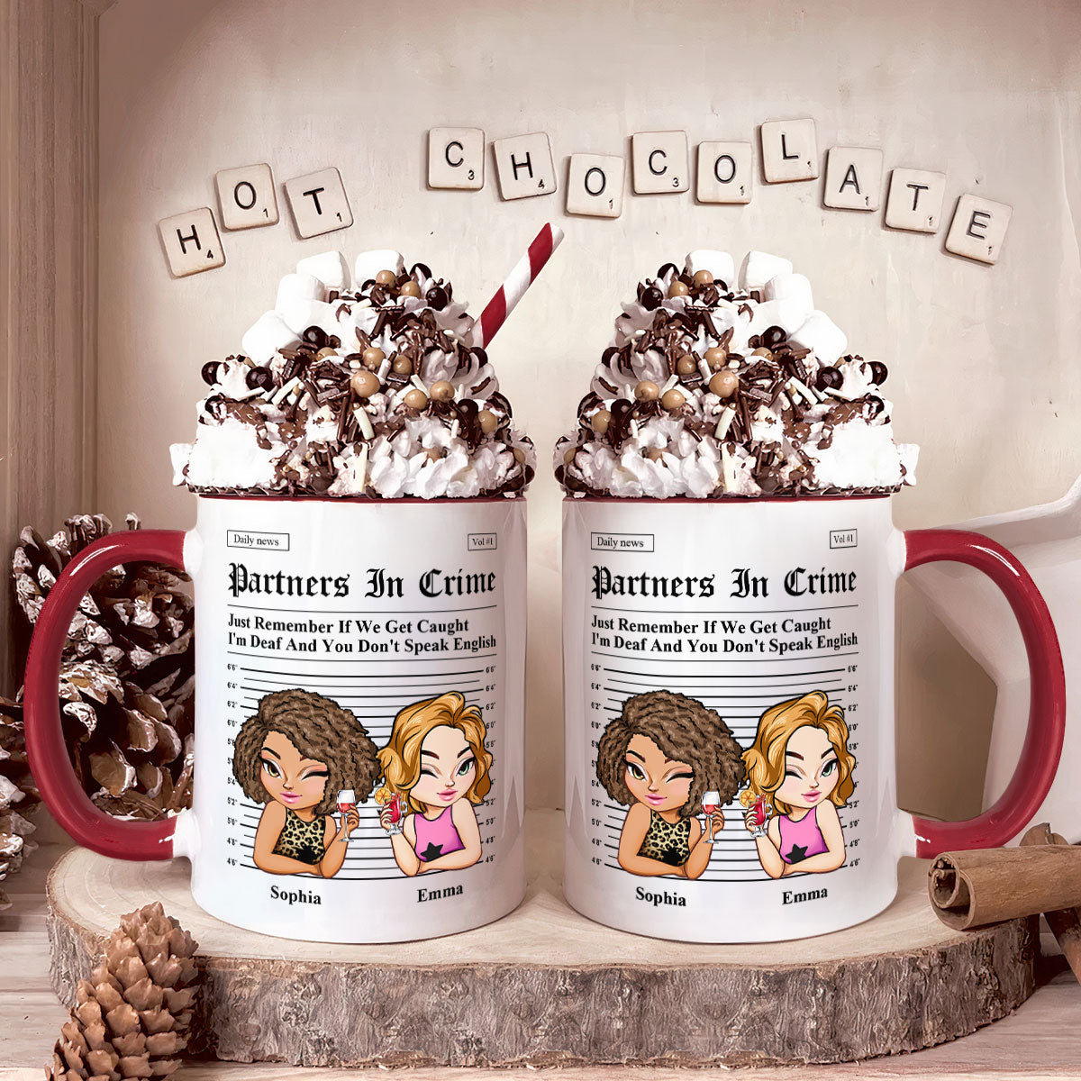 Partners In Crime - Gifts For Friends, Besties - Personalized Accent Mug