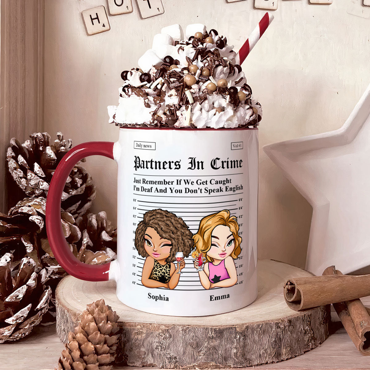 Partners In Crime - Gifts For Friends, Besties - Personalized Accent Mug